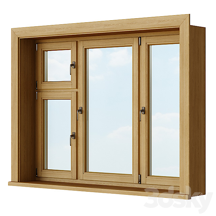 Set of wooden windows 1 + Designer 3DS Max - thumbnail 2