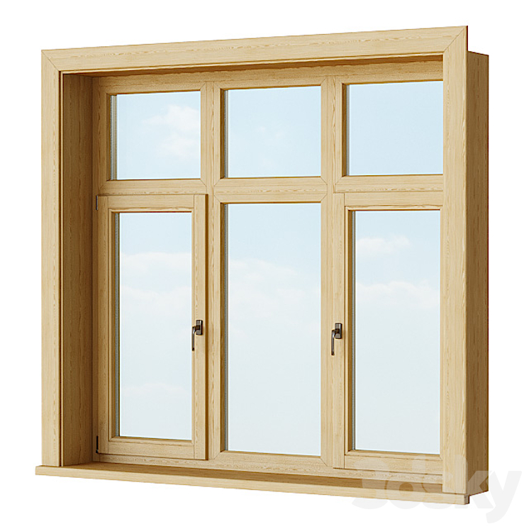 Set of wooden windows 2 + Designer 3DS Max - thumbnail 2