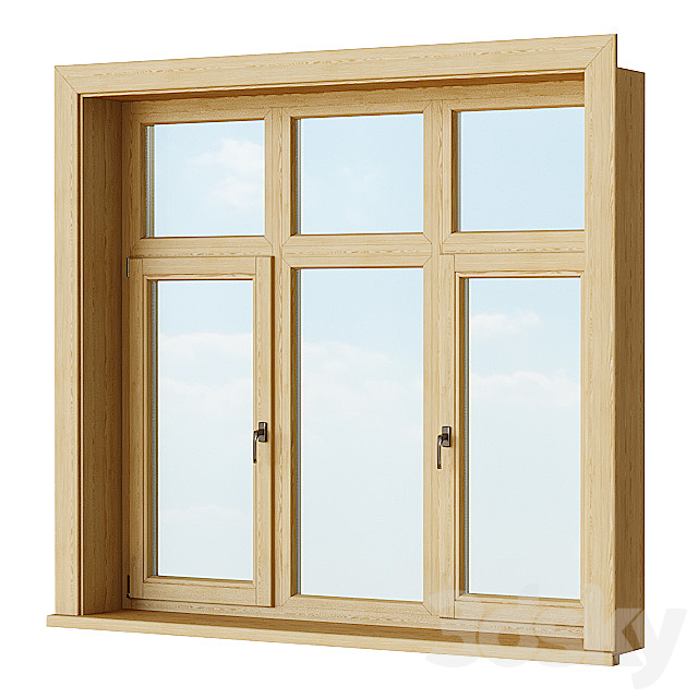 Set of wooden windows 2 + Designer 3DSMax File - thumbnail 2