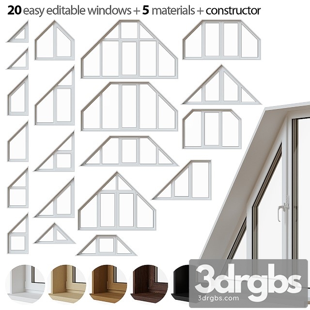 Set Trapezoidal Windows 3dsmax Download - thumbnail 1