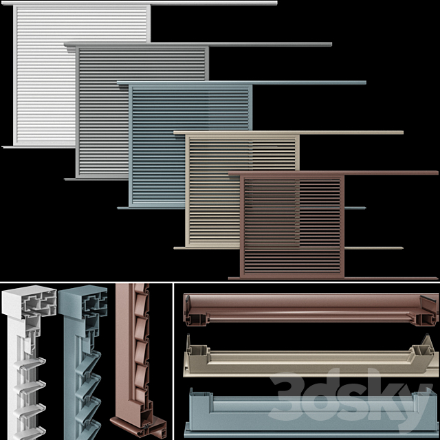 Shutter blind system for windows and doors 3ds Max - thumbnail 1