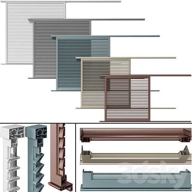 Shutter blind system for windows and doors 3ds Max - thumbnail 2