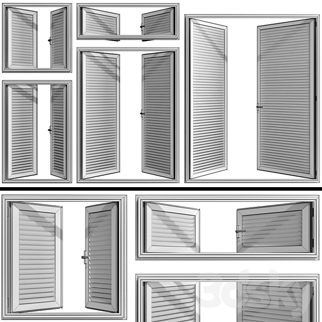 Shutter system for windows and doors 3DS Max Model - thumbnail 5