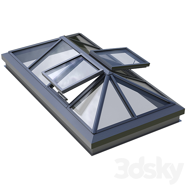 skylight dormer skylight second light on a flat roof 3ds Max - thumbnail 3