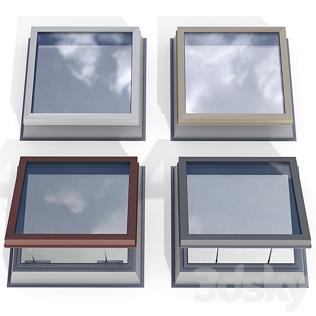 Skylight dormer window second light on a flat roof _ Modular roof window dormer skylight rooflight 3ds Max - thumbnail 2