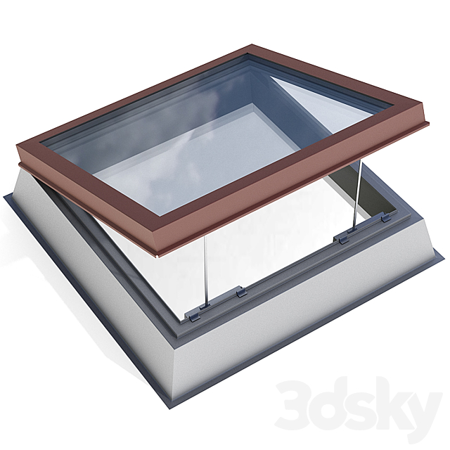 Skylight dormer window second light on a flat roof _ Modular roof window dormer skylight rooflight 3ds Max - thumbnail 3