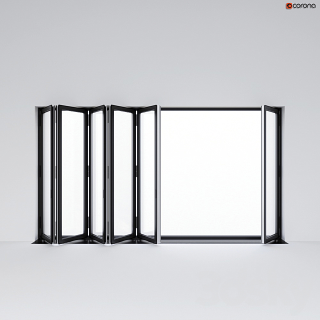 Sliding aluminum window accordion (door) 3ds Max - thumbnail 1