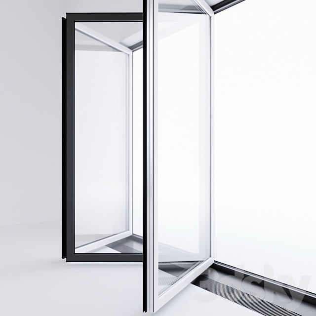 Sliding aluminum window accordion (door) 3DS Max Model - thumbnail 2