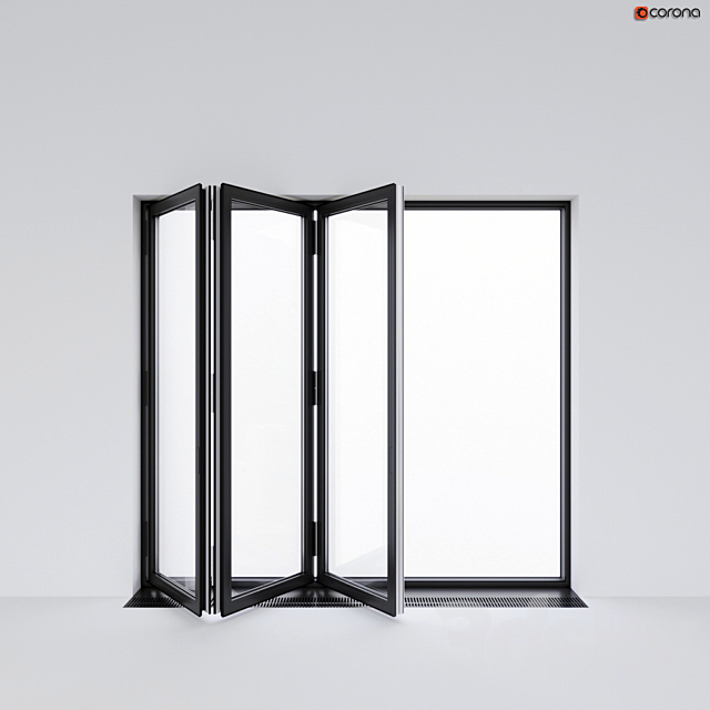 Sliding aluminum window accordion (door) 3DSMax File - thumbnail 1