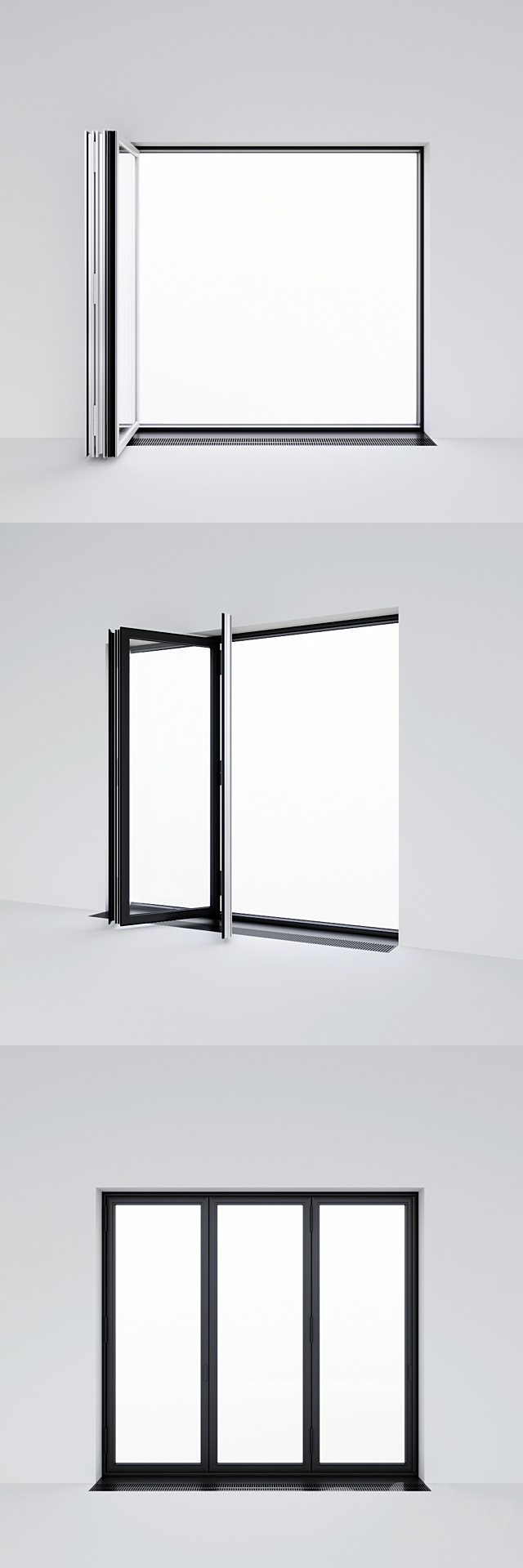 Sliding aluminum window accordion (door) 3DSMax File - thumbnail 3