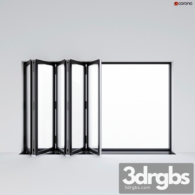 Sliding aluminum window accordion (door)_1 3dsmax Download - thumbnail 1