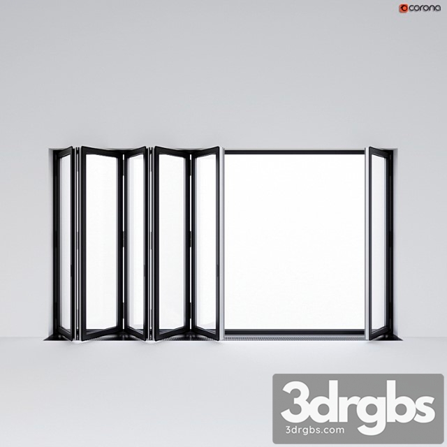 Sliding aluminum window accordion (door)_2 3dsmax Download - thumbnail 1