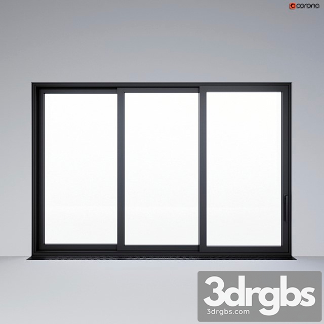 Sliding aluminum window (door 3dsmax Download - thumbnail 1