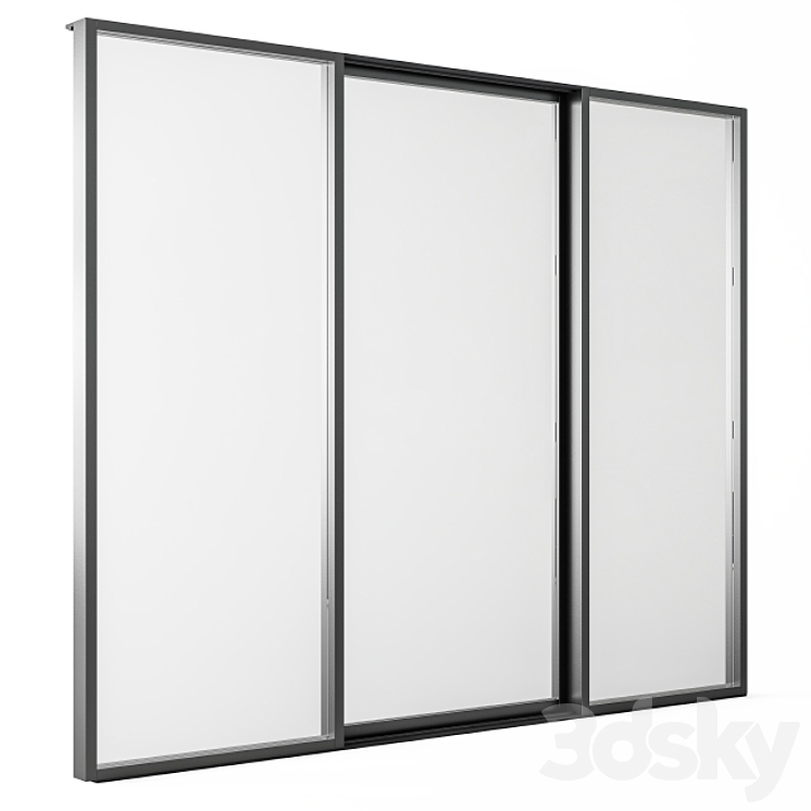 Sliding Black Metal Window Modern – Windows Set 05 3DS Max Model - thumbnail 1