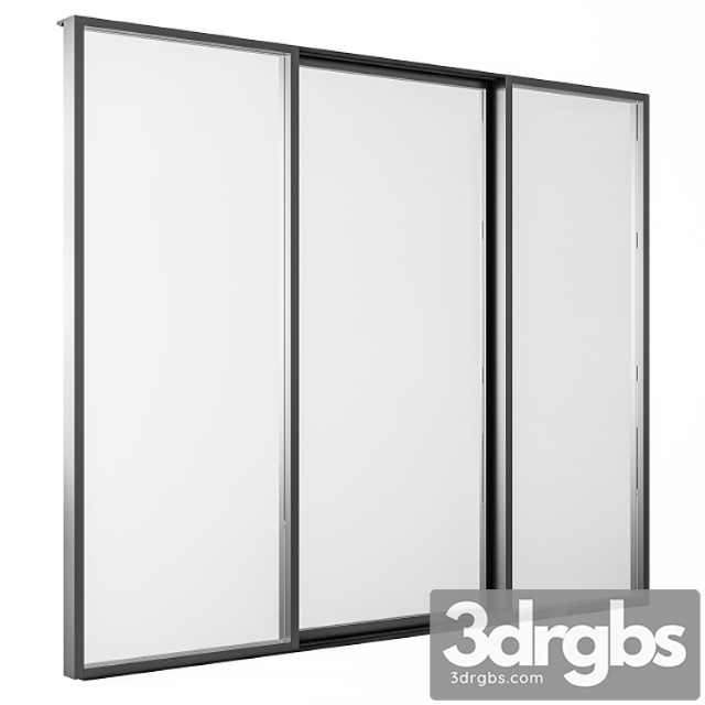 Sliding Black Metal Window Modern Windows Set 05 3dsmax Download - thumbnail 1