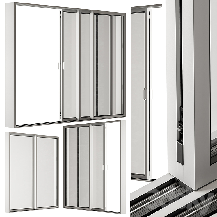 Sliding Metal Window – Windows Set 20 3DS Max Model - thumbnail 2