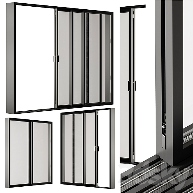 Sliding Metal Window – Windows Set 20 3ds Max - thumbnail 1