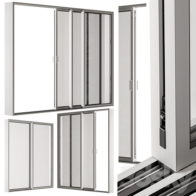 Sliding Metal Window – Windows Set 20 3ds Max - thumbnail 2