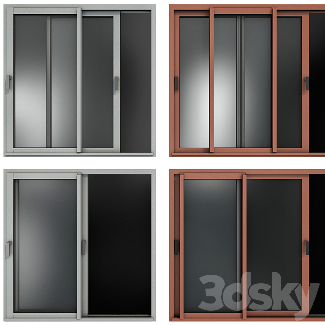 Sliding Stained Glass Aluminum Windows 3DSMax File - thumbnail 3