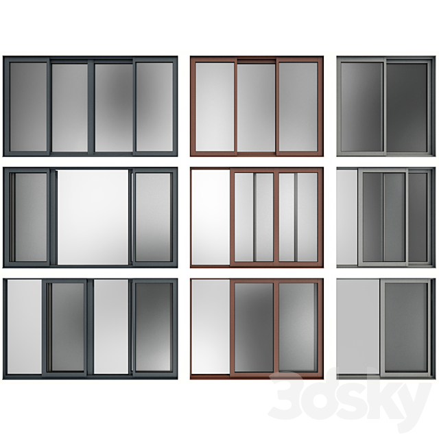 Sliding Stained Glass Aluminum Windows 3DSMax File - thumbnail 5