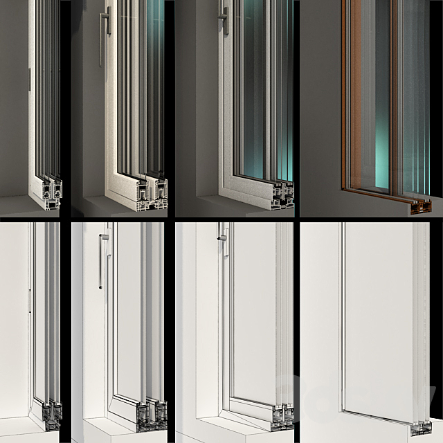 Sliding Stained Glass Aluminum Windows _ Sliding Stained Glass Aluminum Windows 3DSMax File - thumbnail 2