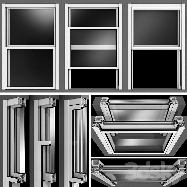 Sliding Windows \/ Sliding Windows 3DS Max - thumbnail 1