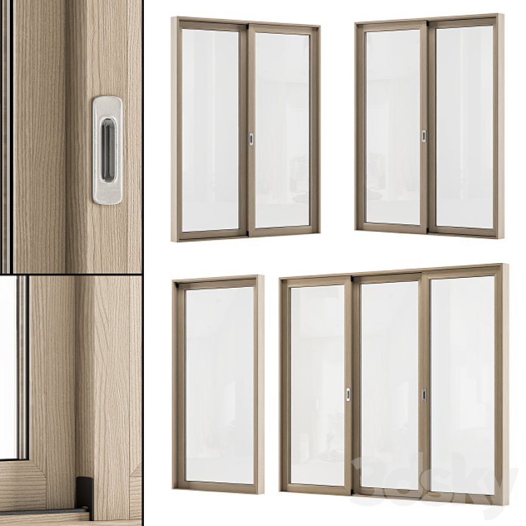 Sliding Wooden Window Modern – Windows Set 02 3DS Max Model - thumbnail 1