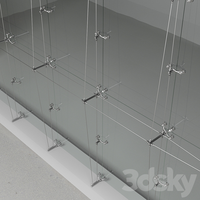 Spider system of glazing of facades 3DS Max Model - thumbnail 2