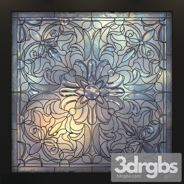 Square Windows Stained Glass 3dsmax Download - thumbnail 1