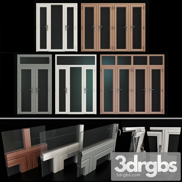 stained aluminum doors_1 3dsmax Download - thumbnail 1