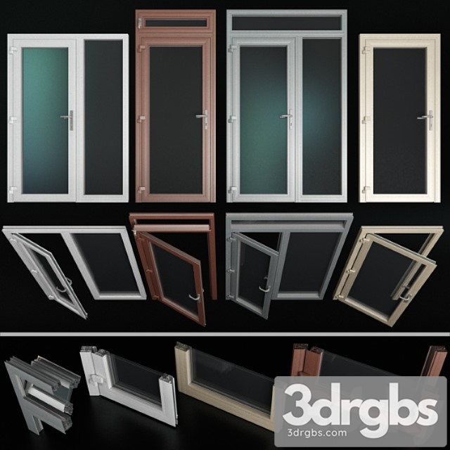 stained aluminum doors_3 3dsmax Download - thumbnail 1