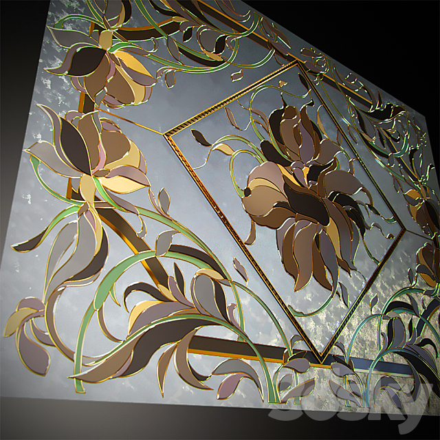 Stained glass flower 3ds Max - thumbnail 2