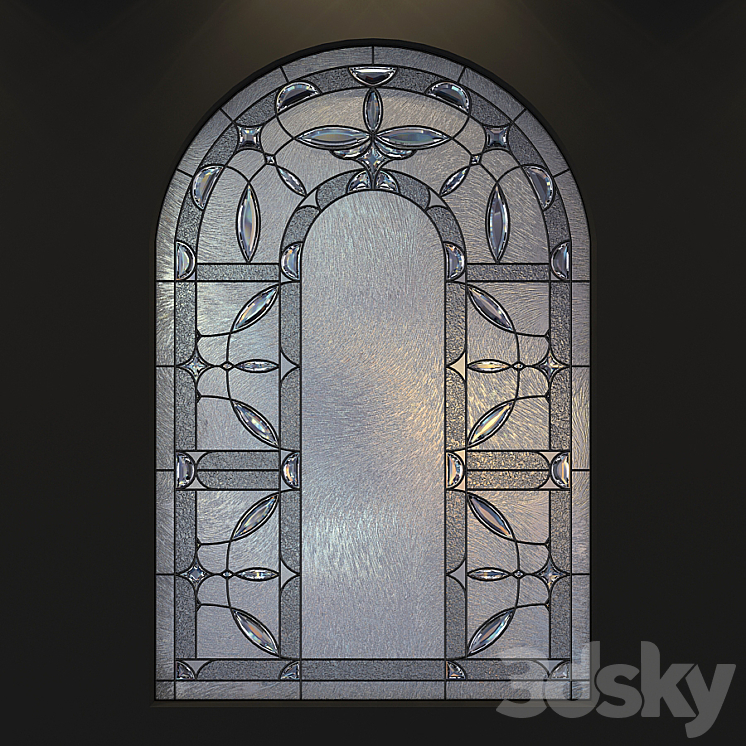 Stained glass for windows with arch 3DS Max - thumbnail 1