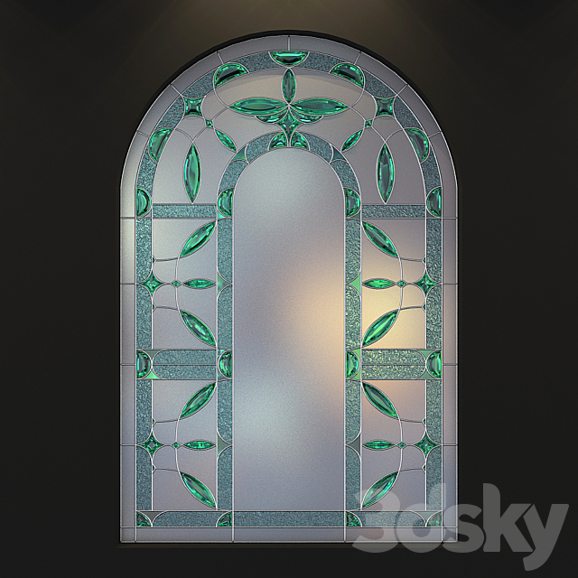 Stained glass for windows with arch 3DSMax File - thumbnail 2