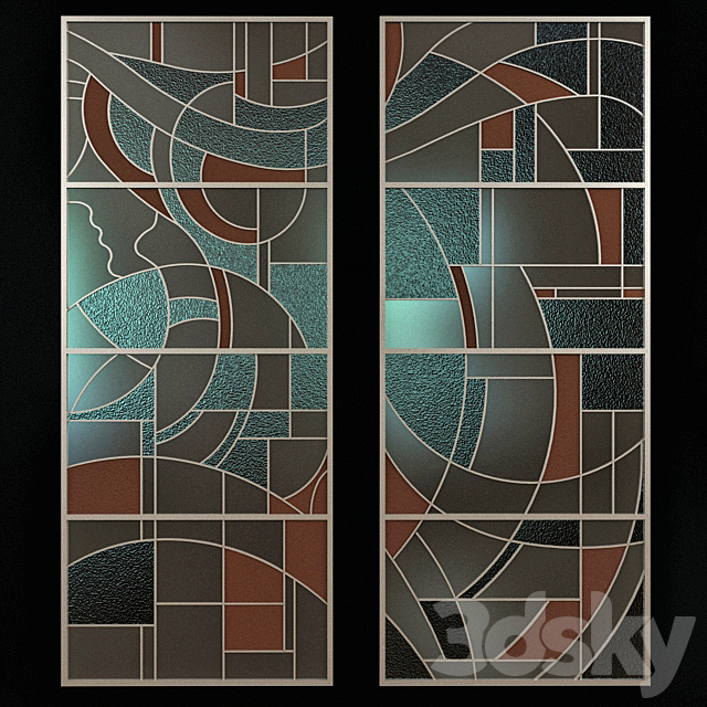 Stained glass in avant-garde style 3ds Max - thumbnail 1