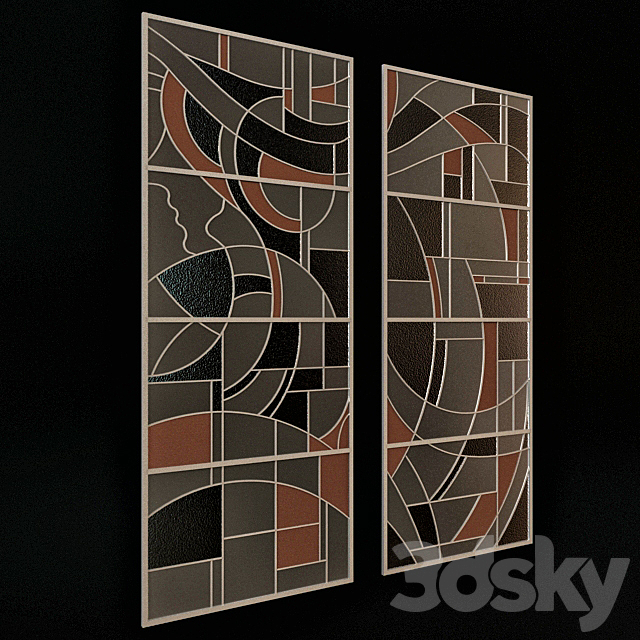 Stained glass in avant-garde style 3ds Max - thumbnail 3