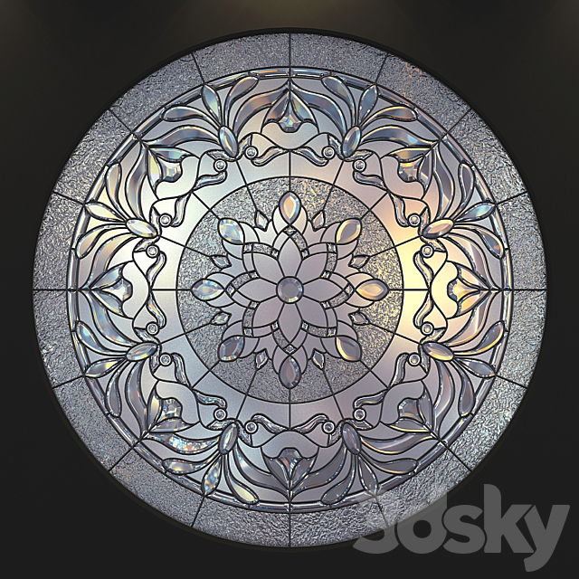 Stained glass round 3DS Max Model - thumbnail 1