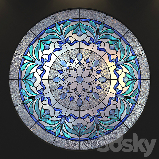 Stained glass round 3DS Max Model - thumbnail 2