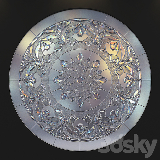 Stained glass round 3DS Max Model - thumbnail 3