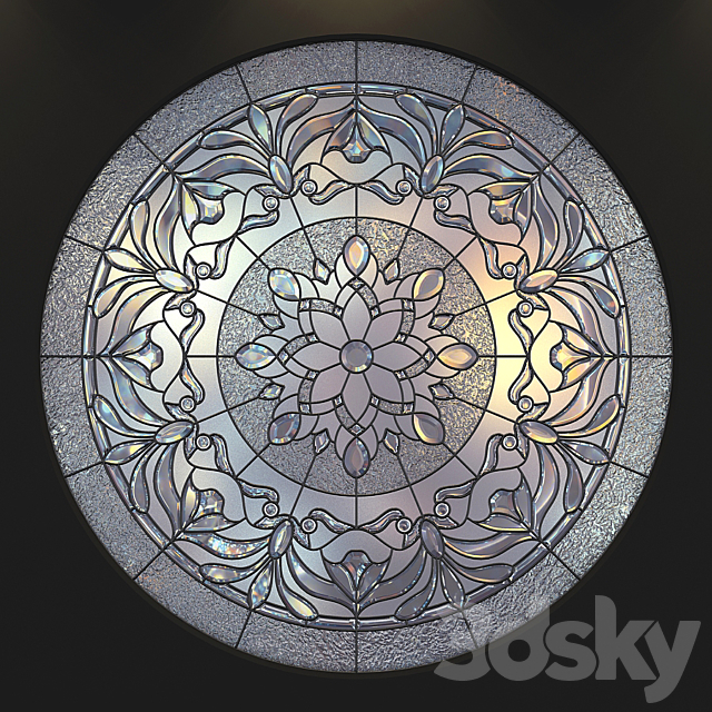 Stained glass round 3DSMax File - thumbnail 1