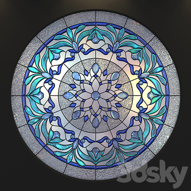 Stained glass round 3DSMax File - thumbnail 2