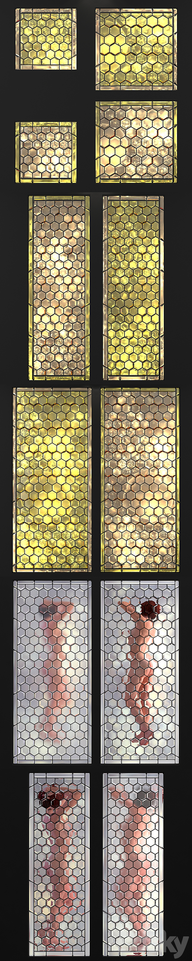 Stained glass set 3ds Max - thumbnail 2