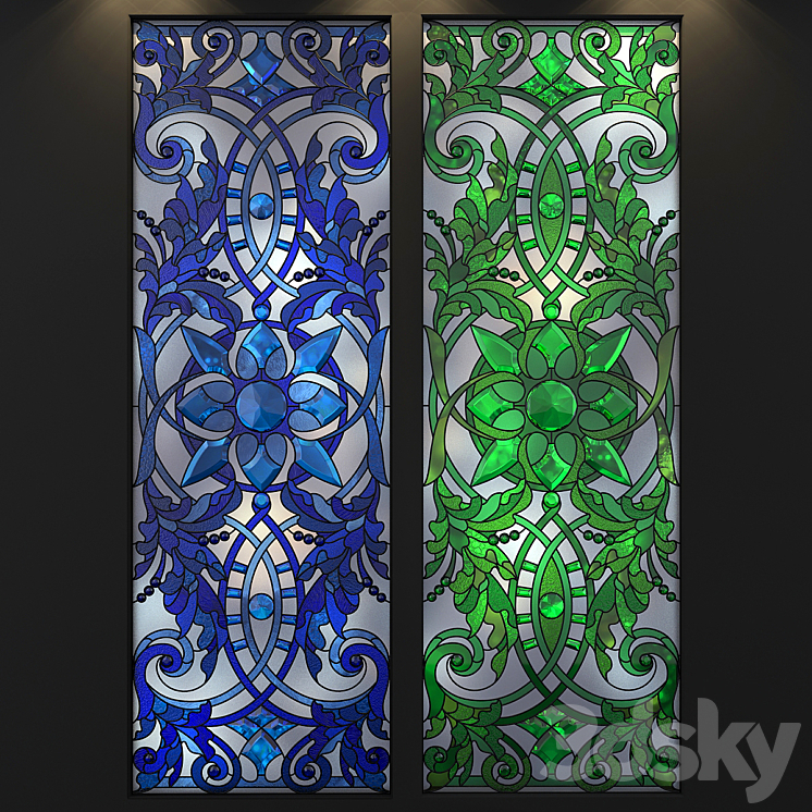 stained-glass window 3DS Max - thumbnail 1