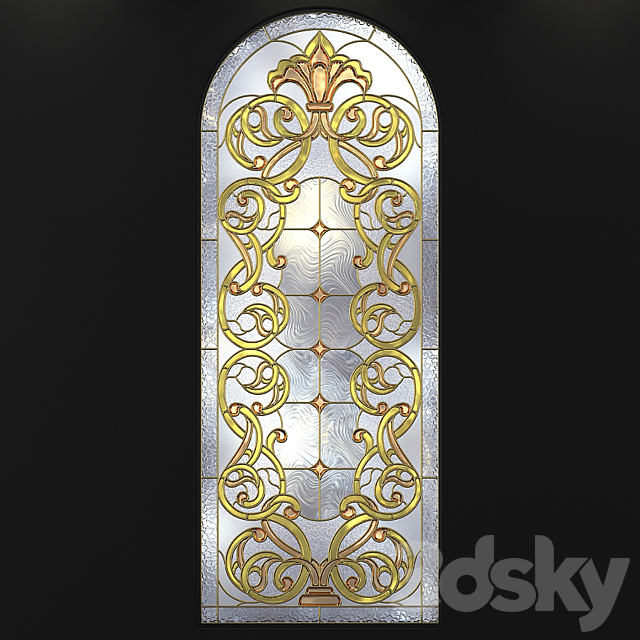 Stained glass window with an arch 3ds Max - thumbnail 3