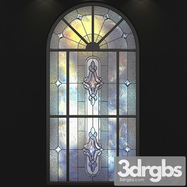 Stained-glass window with an arch - thumbnail 1