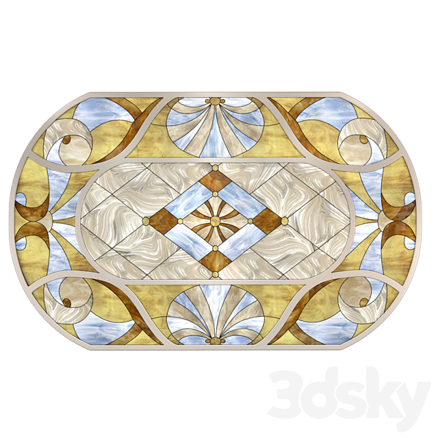 Tiffany stained glass ceiling 3ds Max - thumbnail 1