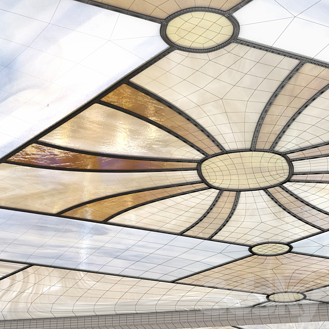 Tiffany stained glass ceiling 3ds Max - thumbnail 3