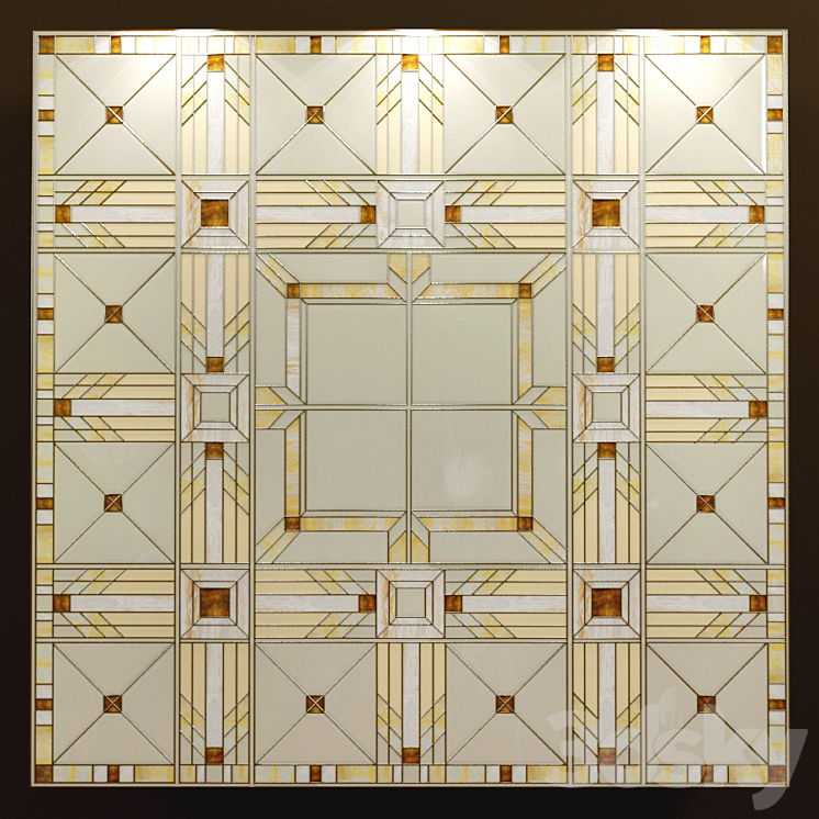 Tiffany stained glass ceiling 3DS Max - thumbnail 1