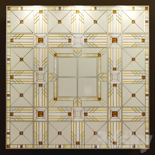 Tiffany stained glass ceiling 3DSMax File - thumbnail 1