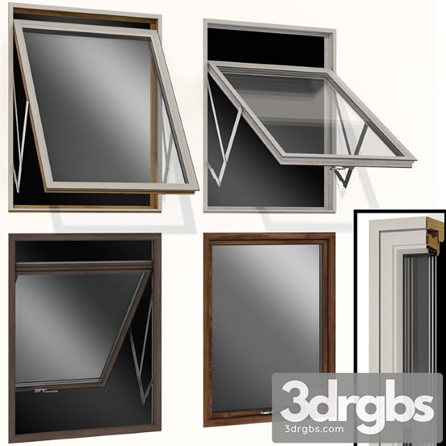 Top swing hinged wooden metal window_1 - thumbnail 1